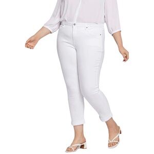 NYDJ White Sheri Slim Slimming Ankle Jeans With Roll Cuffs Size 16